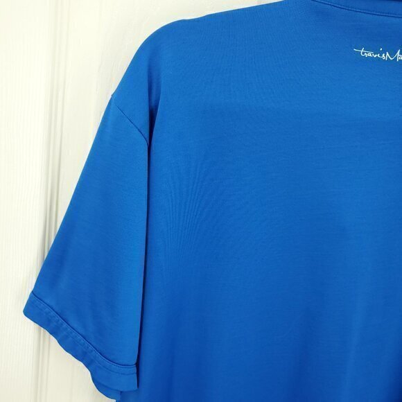 Men's Travis Mathew Short Sleeve Performance Polo Shirt XL Blue/White - Picture 11 of 15